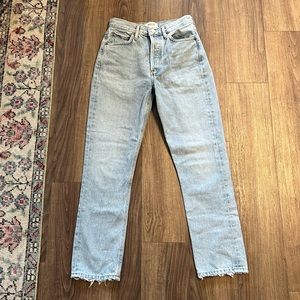 Agolde High Waist Light Wash Skinny Jeans